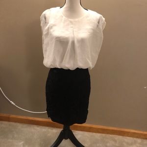 White and Black Lace Dress